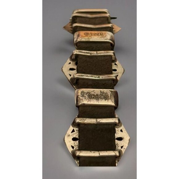 Vintage BRIGHTON Women's Black Leather Concho Belt 1995 Large Up To 34 InchWaist - Picture 10 of 16